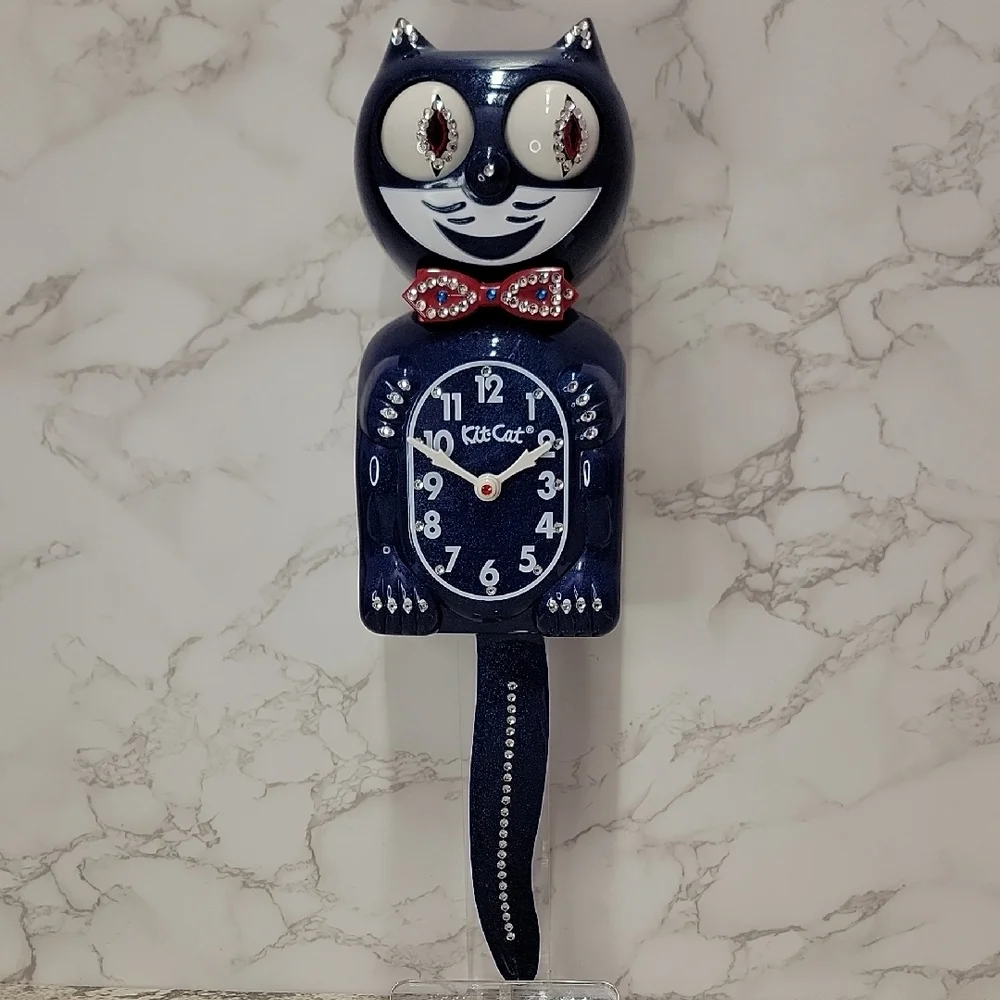 Rare Jeweled Red, White & Galaxy Blue Kit-Cat Klock LIMITED EDITION - Picture 2 of 16